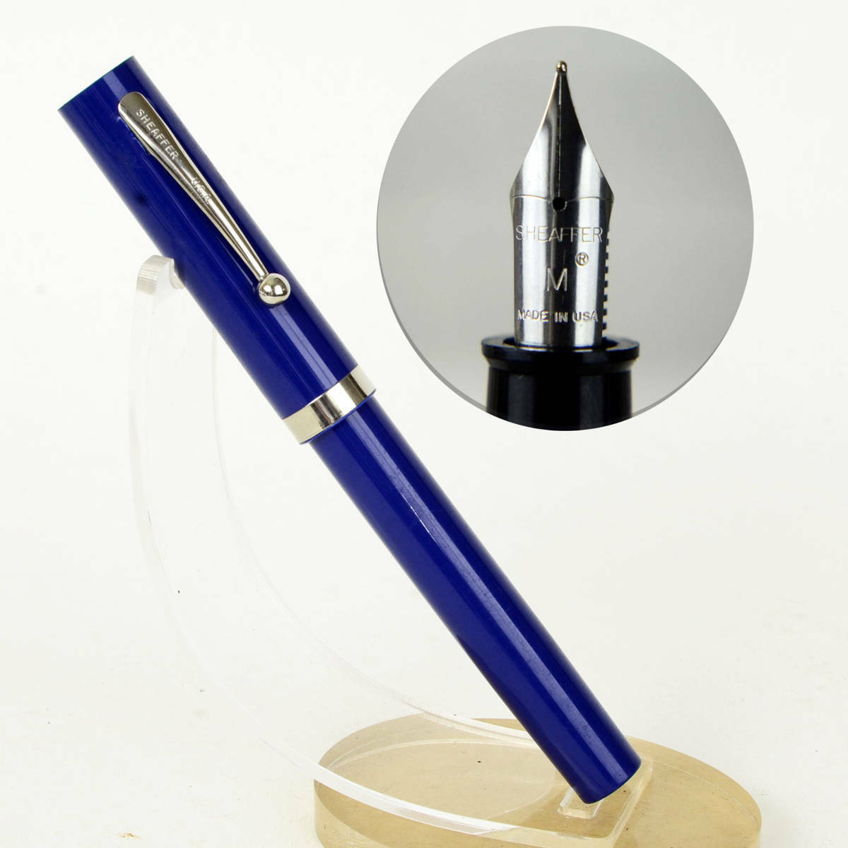 Vintage sheaffer no nonsense opaque blue barrel fountain pen - 1970  - M nib