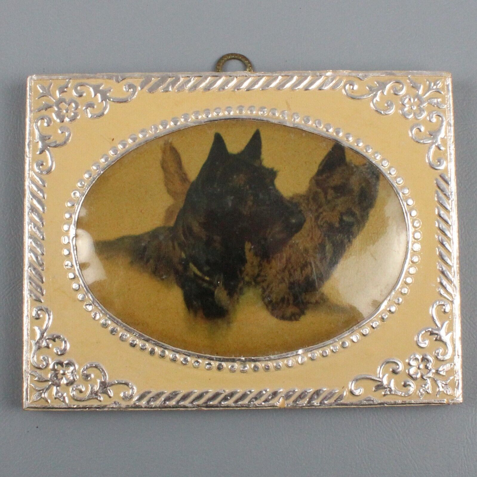Scottish Terrier Framed Print By Vernon Stokes Foil embossed Domed cover Vintage