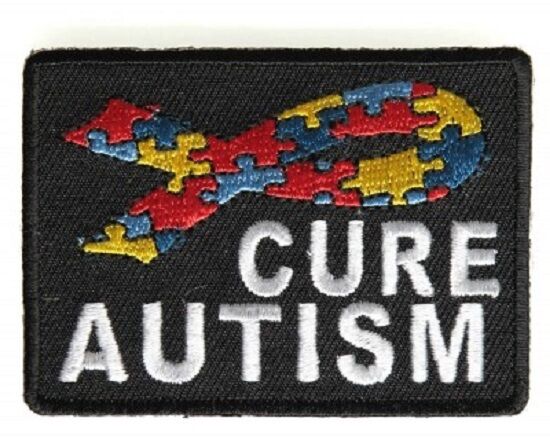 CURE AUTISM RIBBON EMBROIDERED PATCH