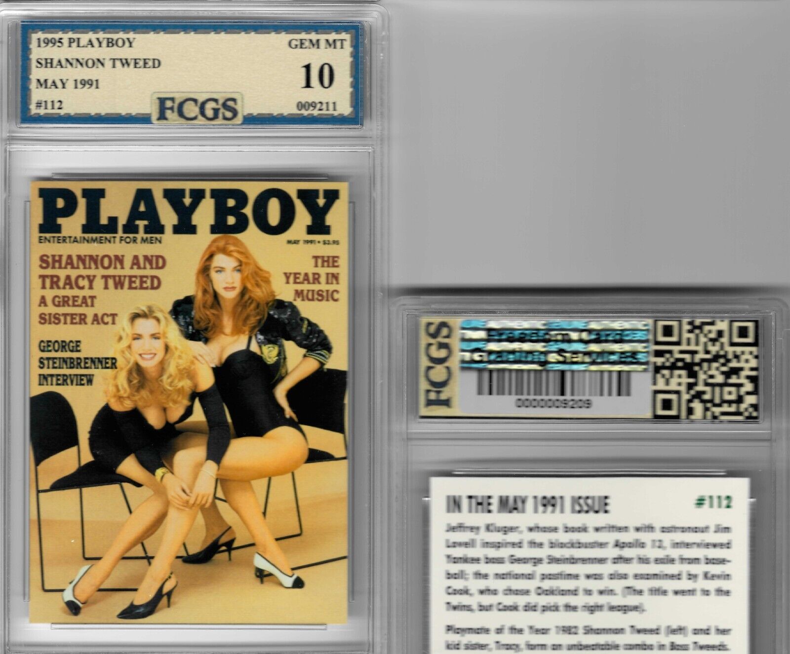 1995 Playboy Shannon Tweed Card #112 Graded FCGS 10 GEM MINT