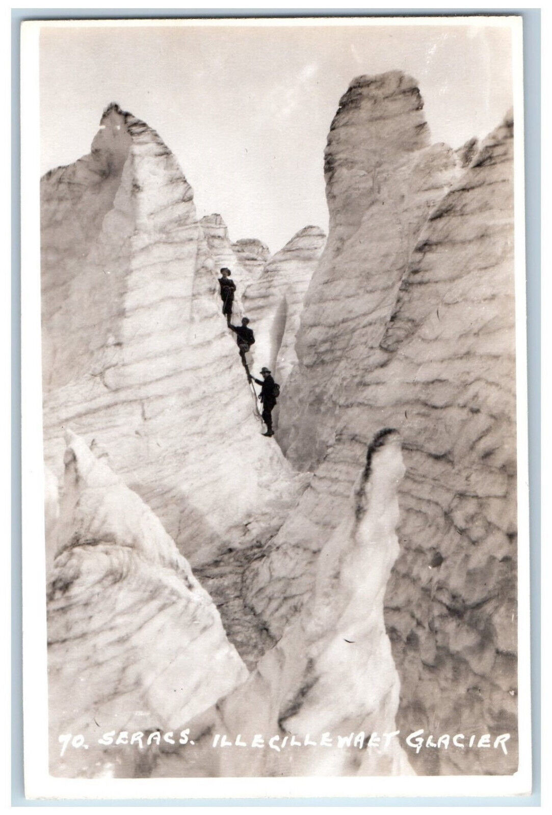 BC Canada Postcard Seracs Illecillewaet Glacier Byron Harmon c1930's RPPC Photo
