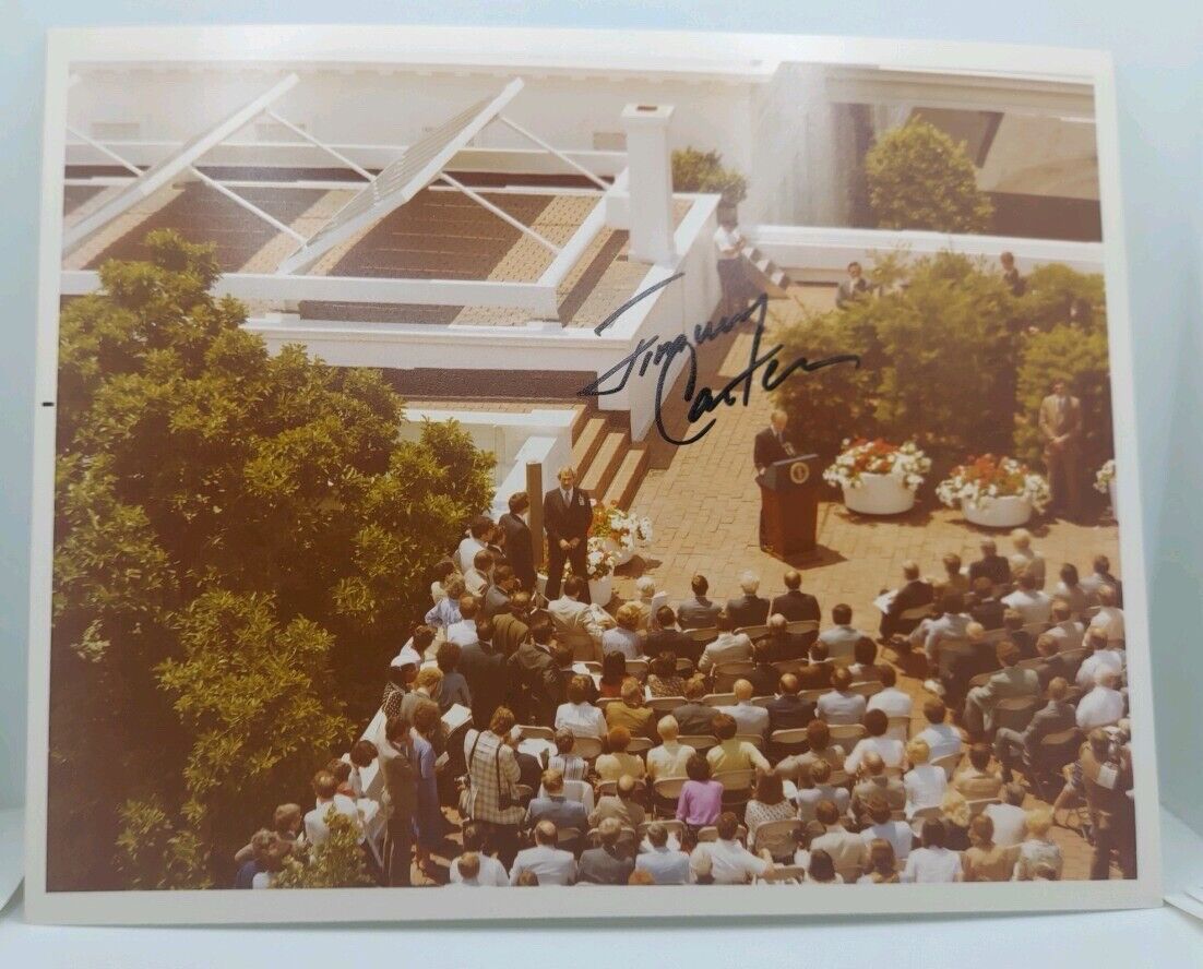 Jimmy Carter Signed Vintage White House 8x10 Photo Autographed Solar Energy
