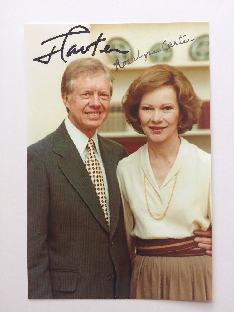 President Jimmy Carter Autographed Photo Nobel Peace Prize Rosalynn Carter