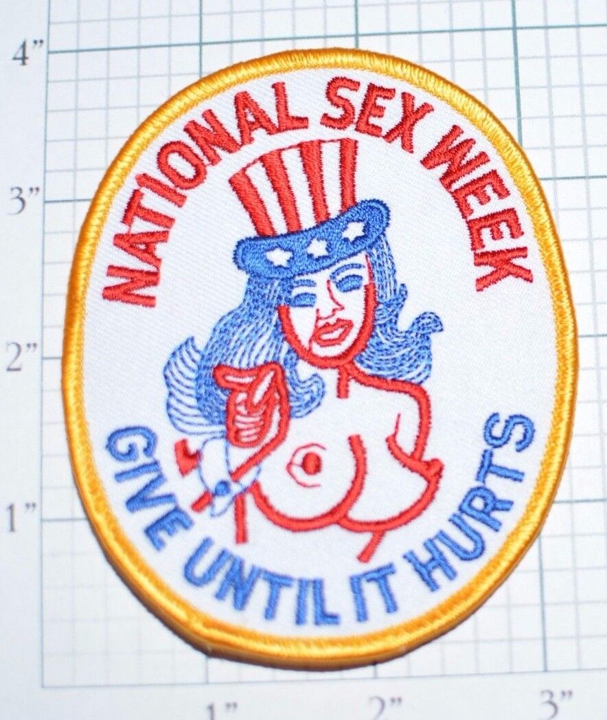 NATIONAL SEX WEEK Funny Iron-On Vintage Embroidered Patch Jeans Jacket Vest Bag