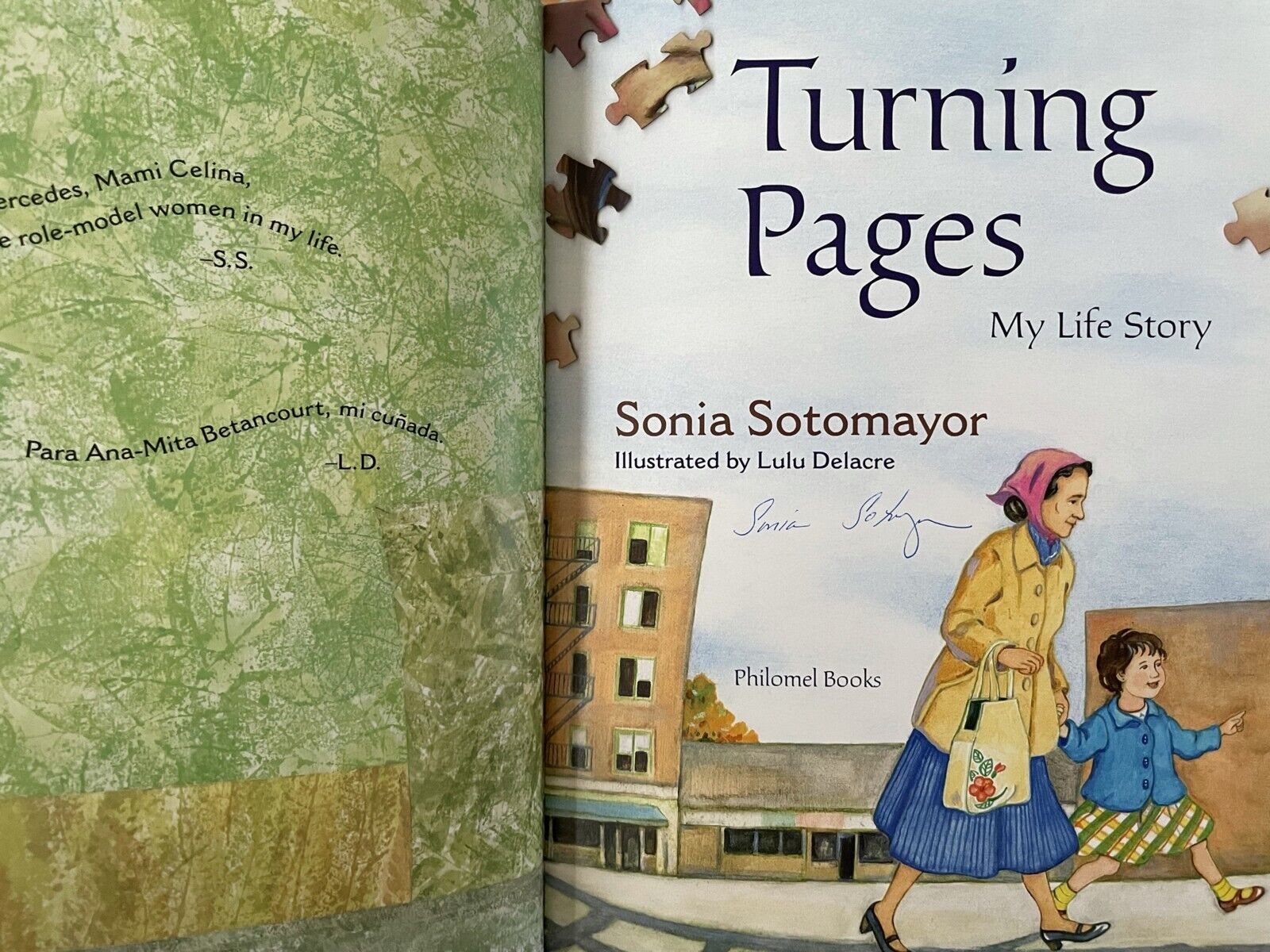 Sonia Sotomayor signed auto autographed Turning Pages hardcover children\'s book