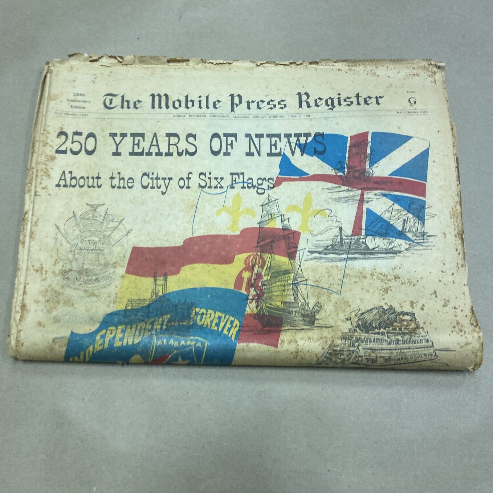 The Mobile Press Register ‘250 Years of News’ June 4, 1961 Newspaper