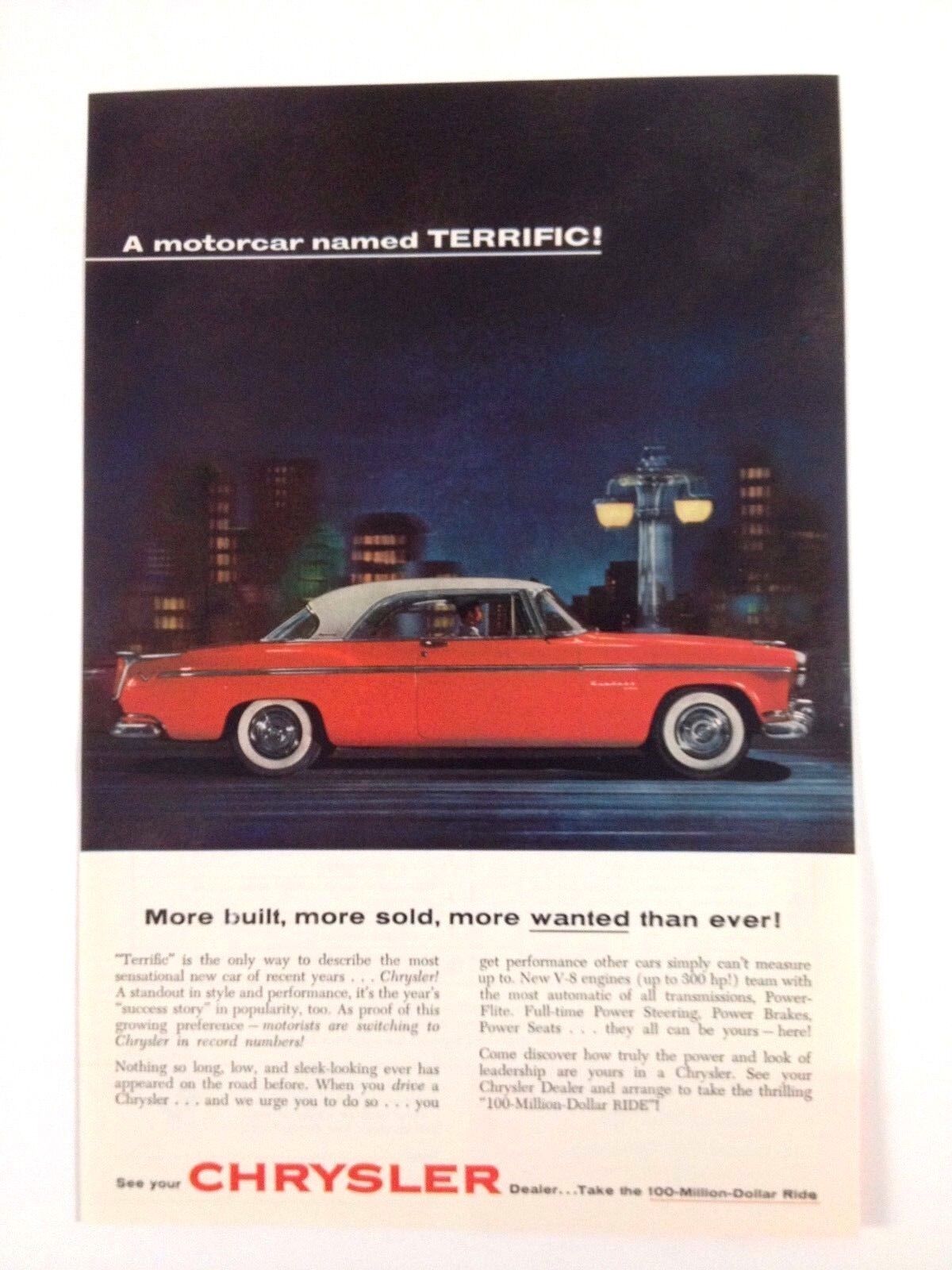 1955 Chrysler Terrific Print Ad 