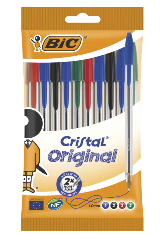 Original Crystal Ballpoint Pen 4 Colors | Bic | 10 pcs