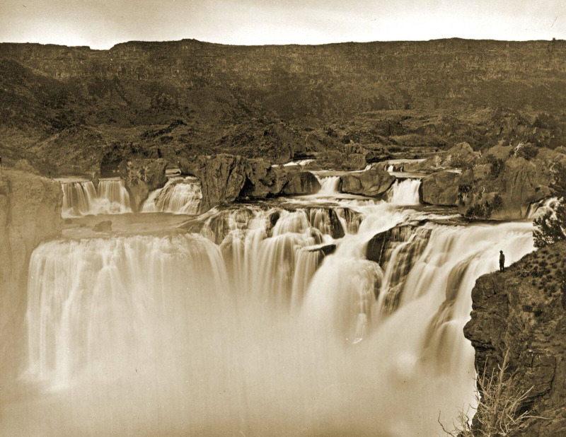 1874 Shoshone Falls, Snake River, Idaho Vintage Old Photo 8.5\