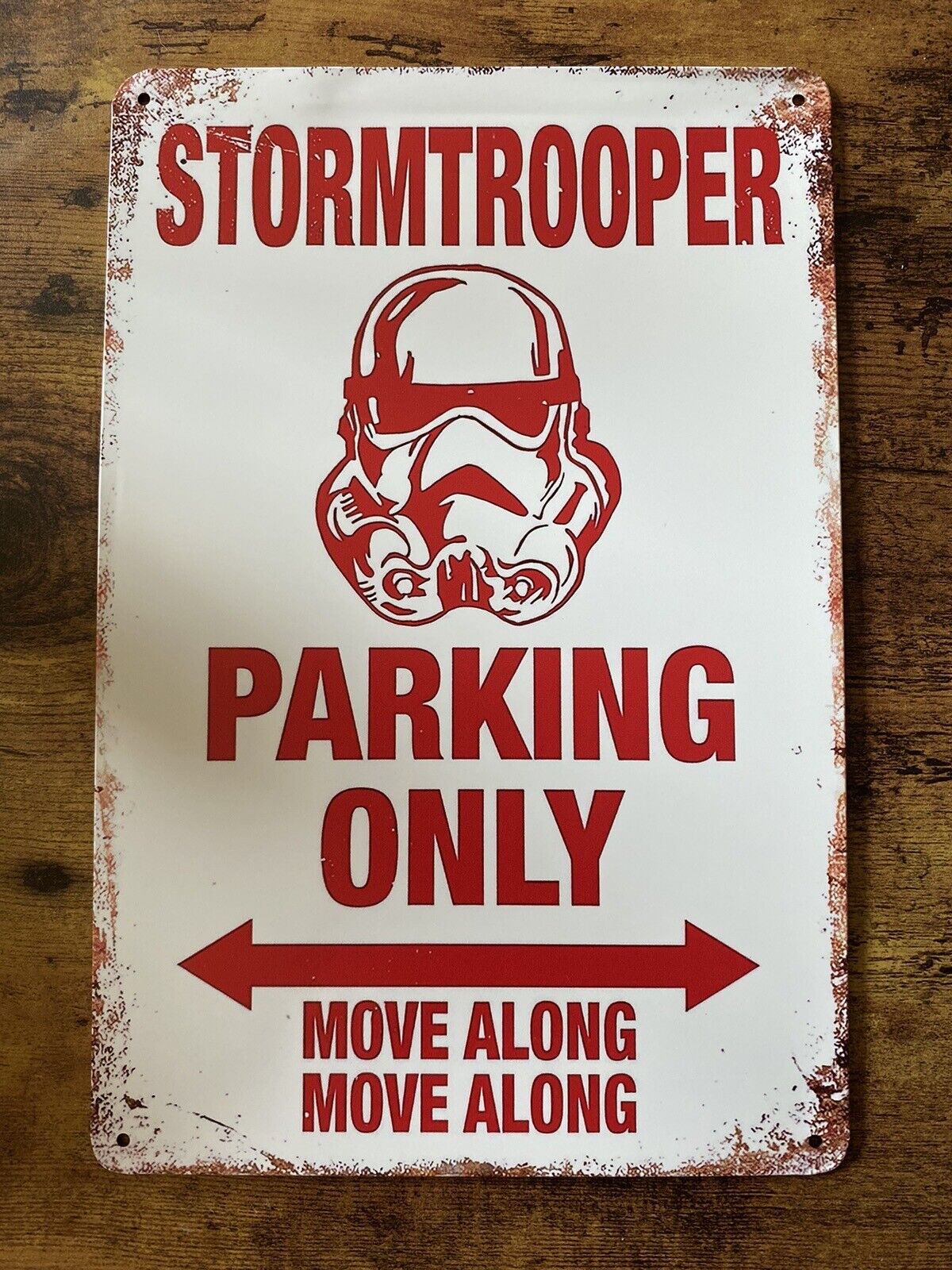 Star Wars Sign - Storm Trooper Parking Only - Metal / Tin - NEW