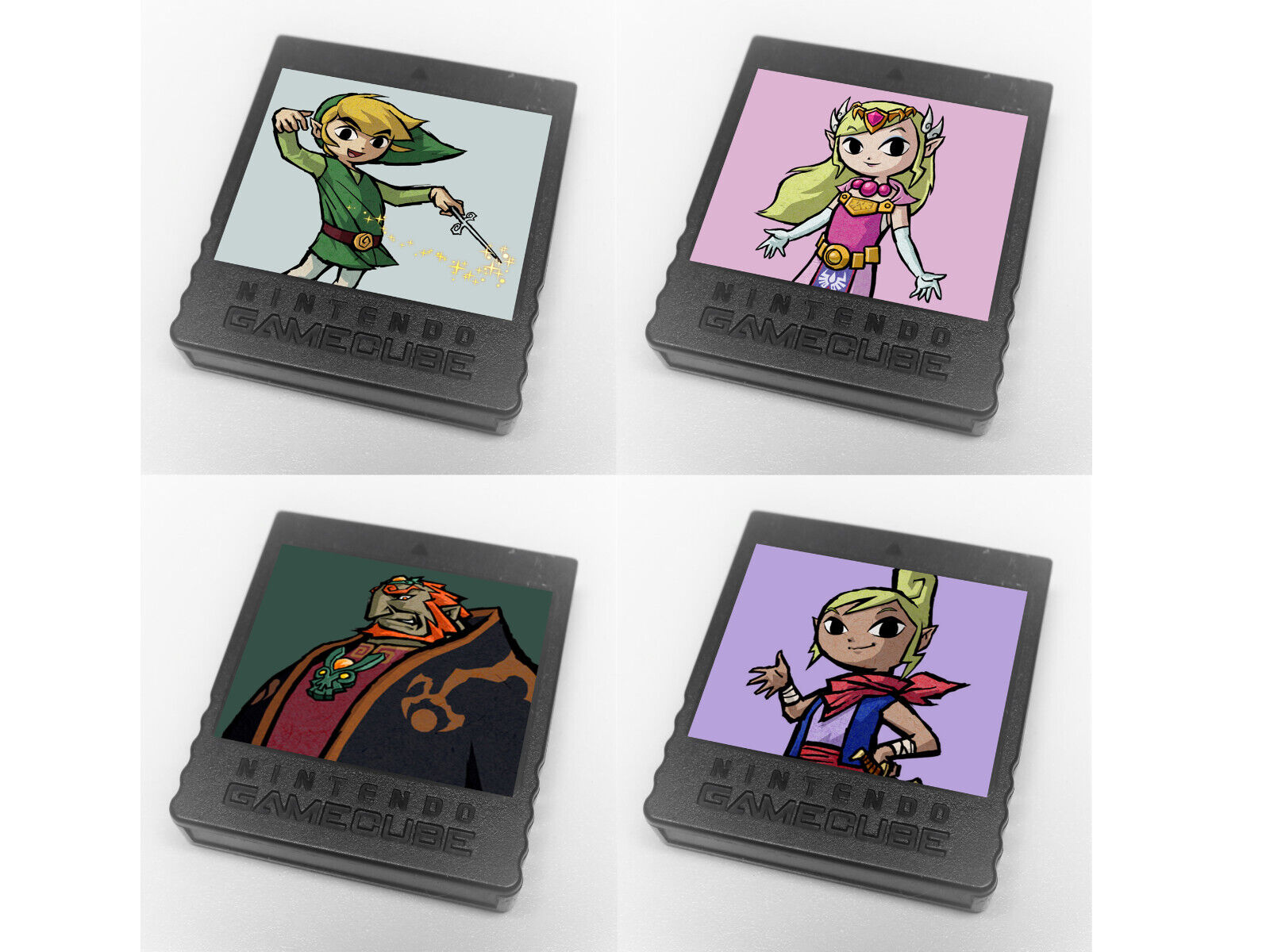 Zelda: Wind Waker Character Collection - Custom GameCube Memory Card Stickers