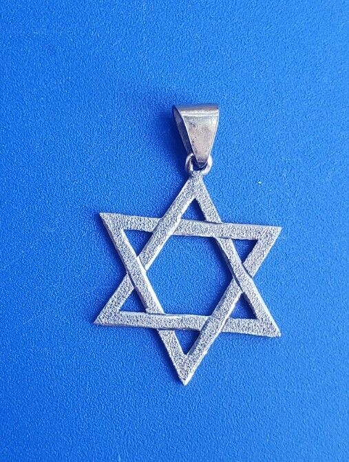 Vintage Silver Tone Judaic Star of David Pendant