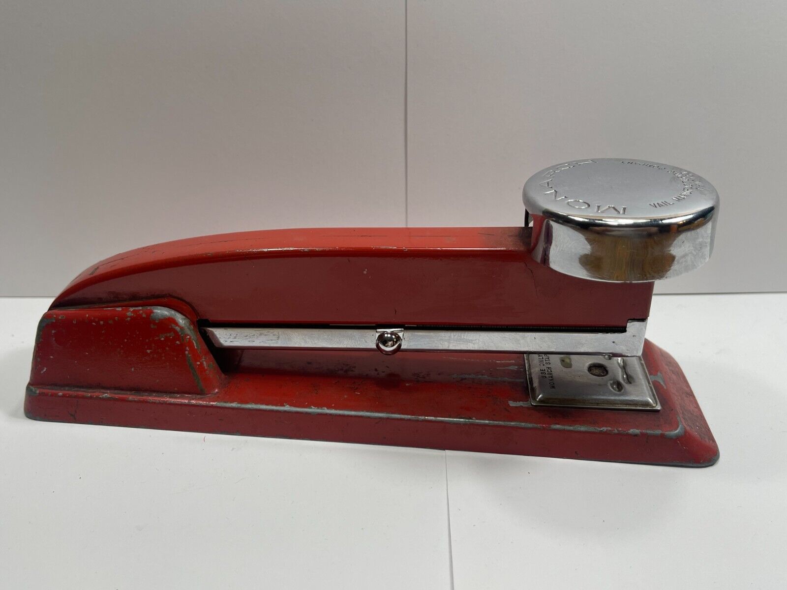 Vintage - Monarch Stapler Vail MFG Co Chicago USA - Retro Red Metal Industrial