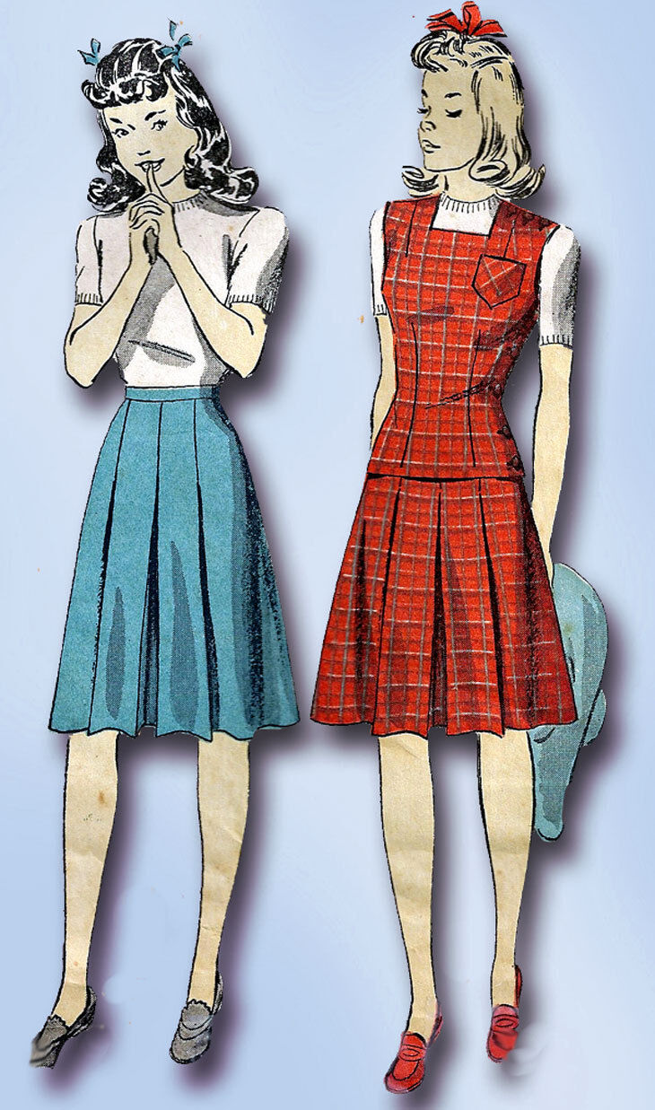 1940s Vintage Du Barry Sewing Pattern 5425 WWII Little Girls Suit Size 10 28 B