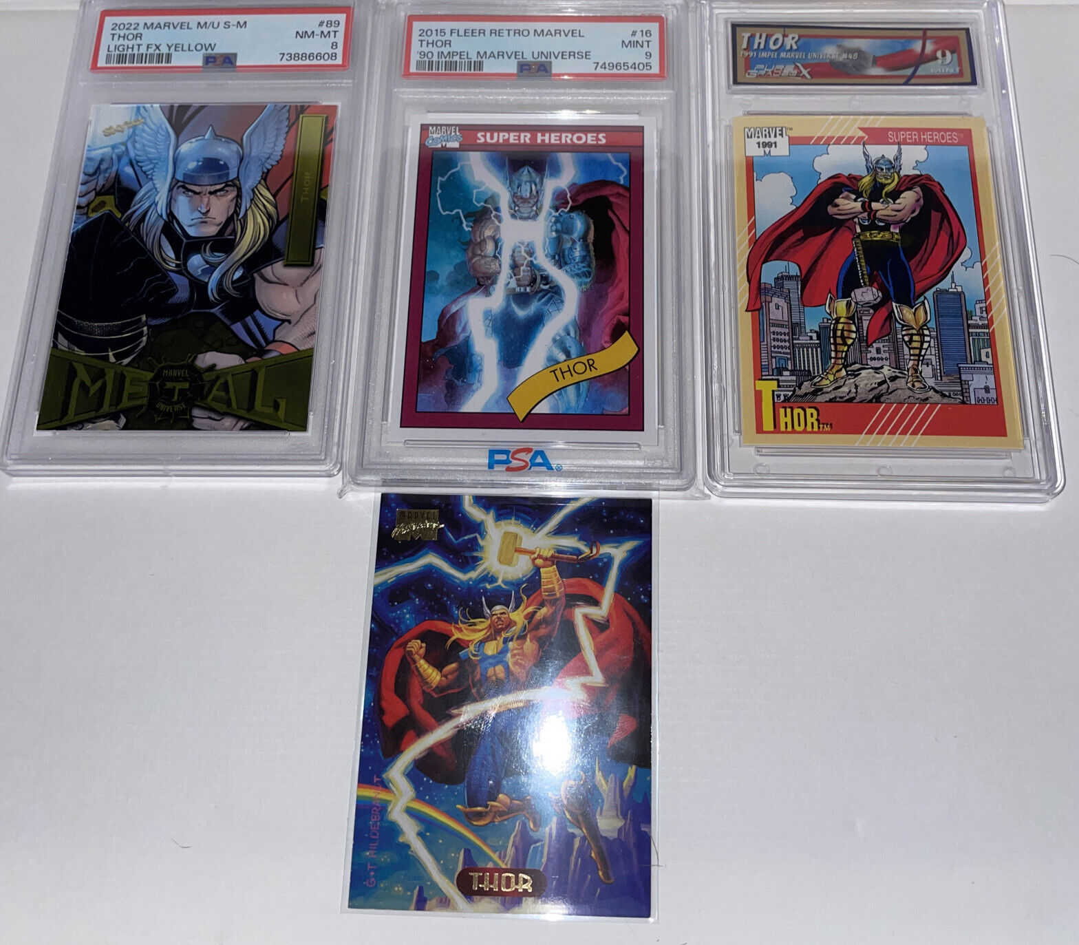 2015 Fleer Retro 1990 Impel Marvel Universe Thor PSA 9 Mint Bonus Trading Cards