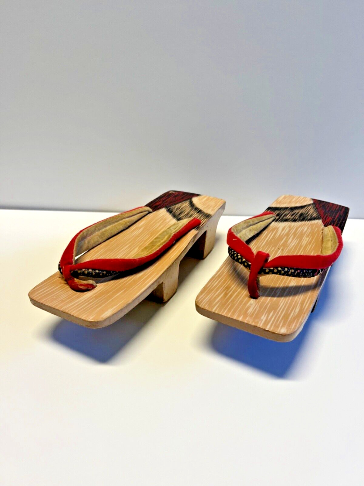Original 1940’s - 1950’s Japanese Wooden Sandals; Hand Painted; Pair' Lot 2