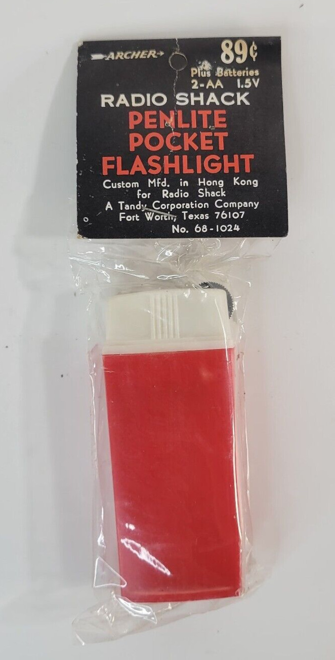 NEW- Vintage- Archer - Radio Shack-Penlite Pocket Flashlight- Made In Hong Kong