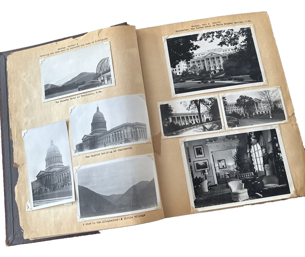 1948 Photo Album Detailed Travelogue DC KY WV NC TN Road Trip Rudolph Ingerle  +