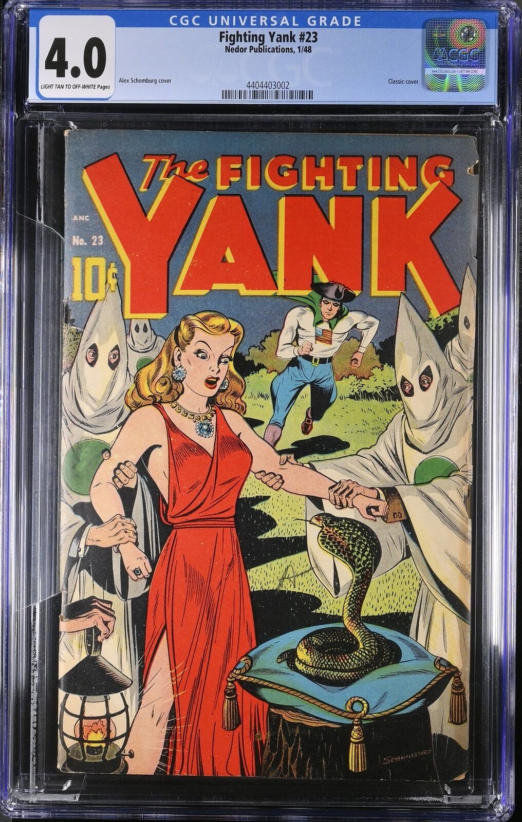 Fighting Yank #23 CGC VG 4.0 Alex Schomburg cover Golden Age Hero Pines 1948