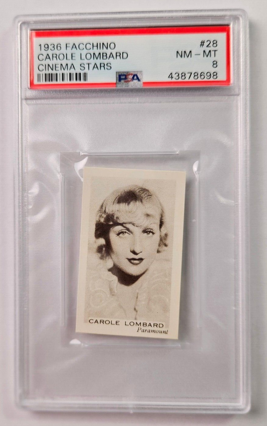 1936 Facchino Cinema Stars #28 CAROLE LOMBARD PSA 8 NM-MT