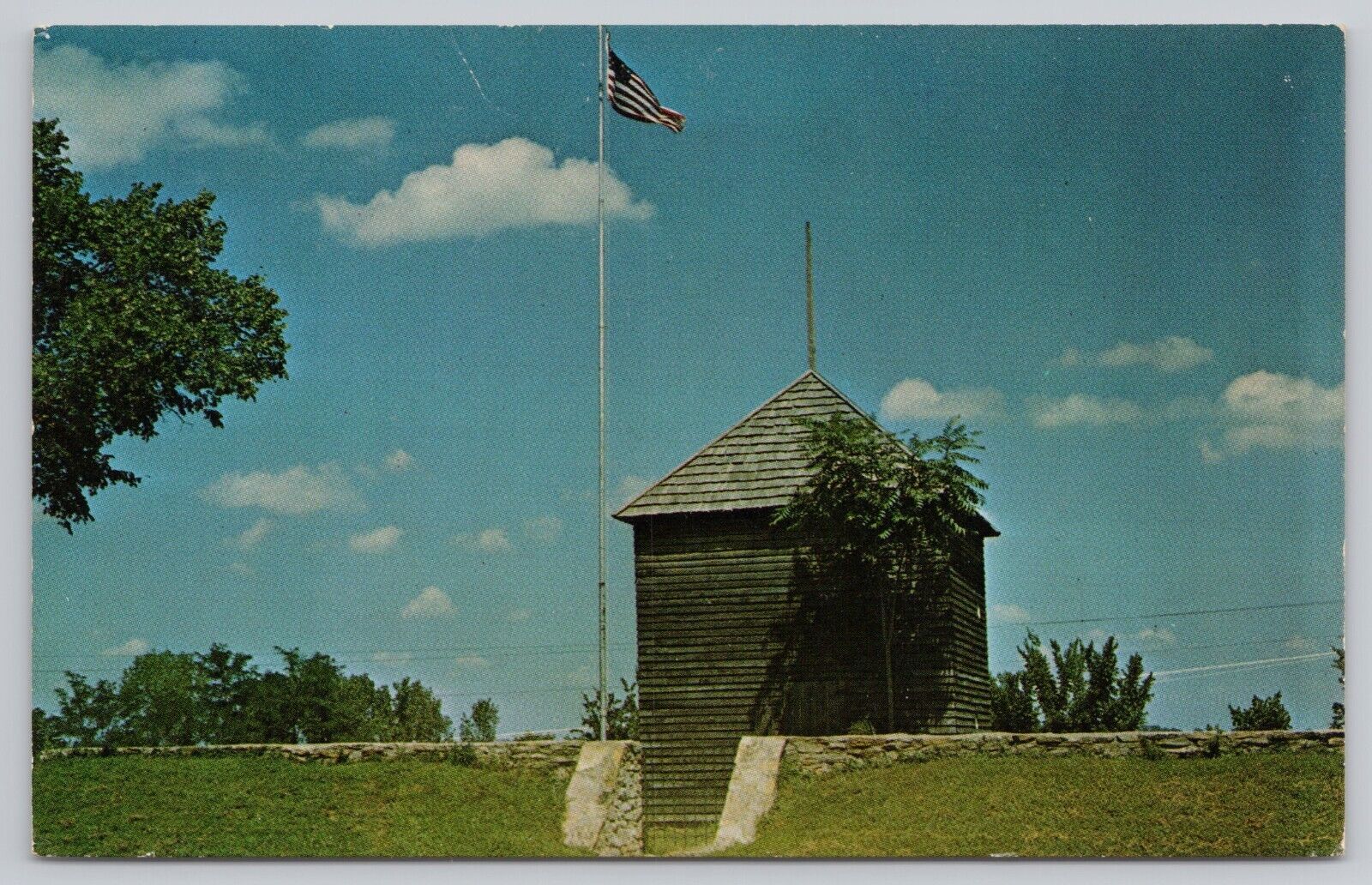 Fort Scott Kansas, Original Old Fort Army Block House, Vintage Postcard