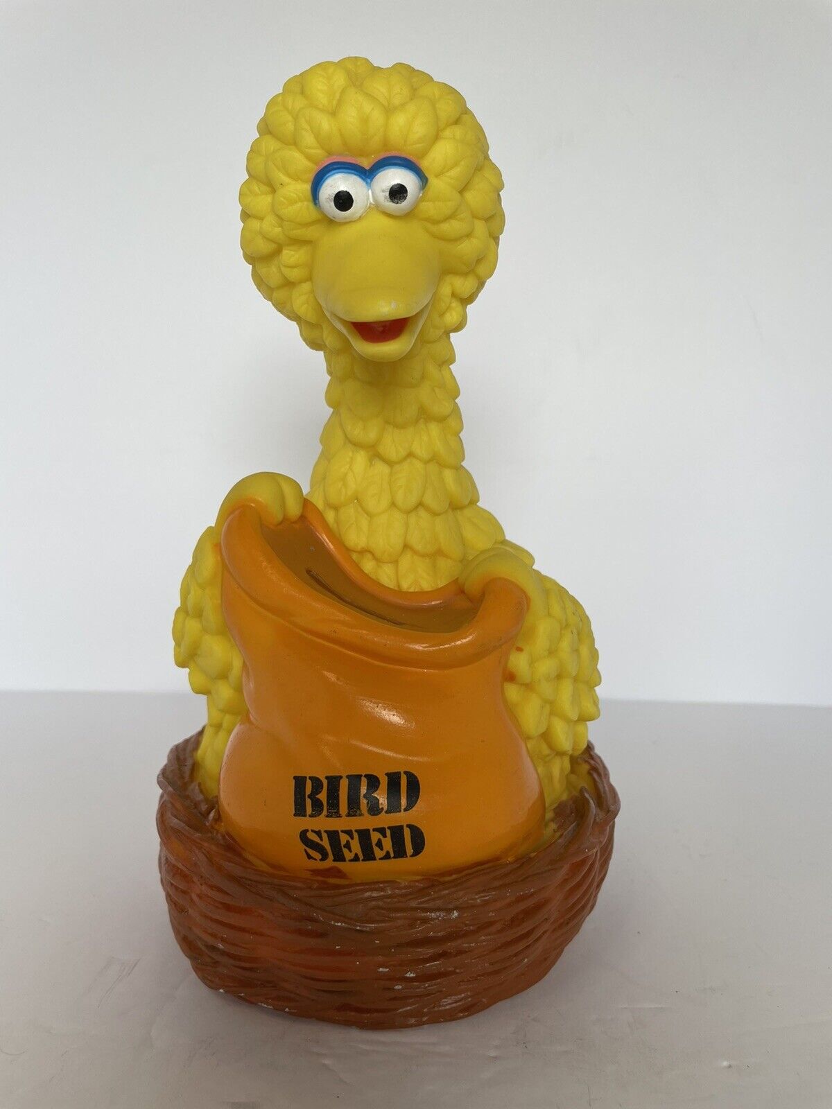Vintage Big Bird Seed Money Coin Piggy Bank Sesame Street Illco Toy. Muppets Co.