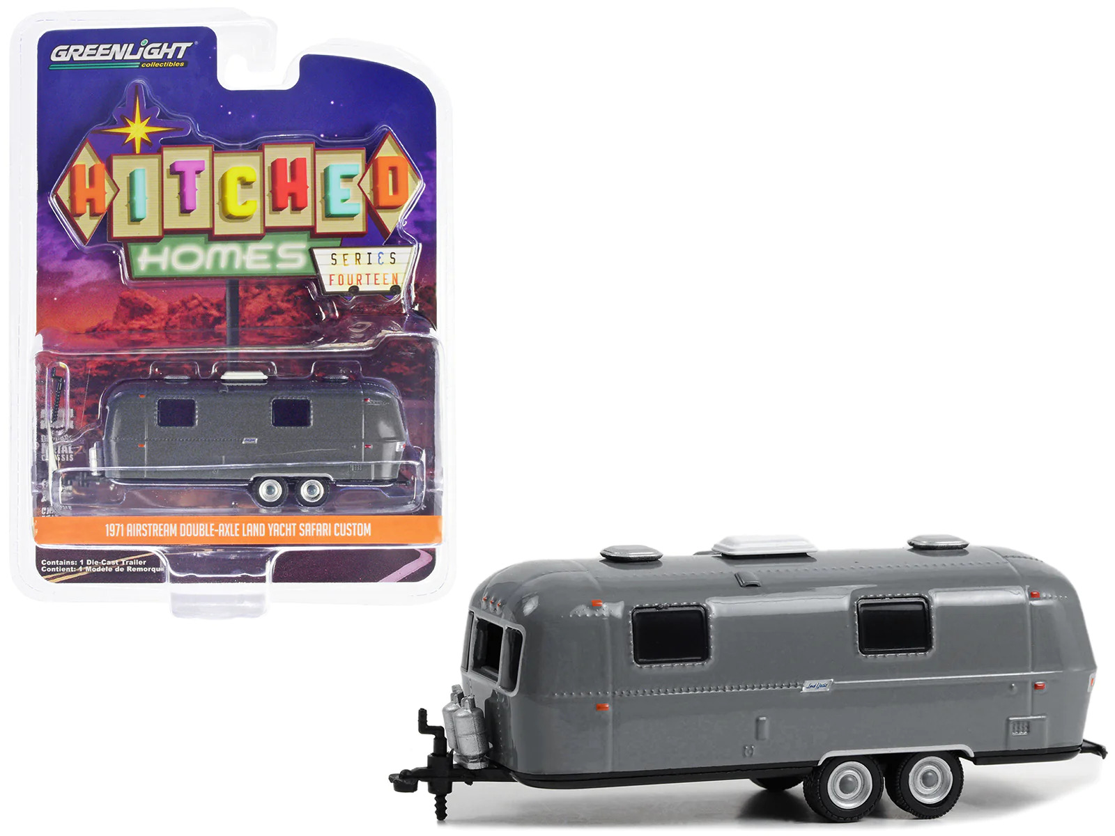 1971 Airstream Double-Axle Yacht Safari Travel Hitched Homes 1/64 Diecast Model
