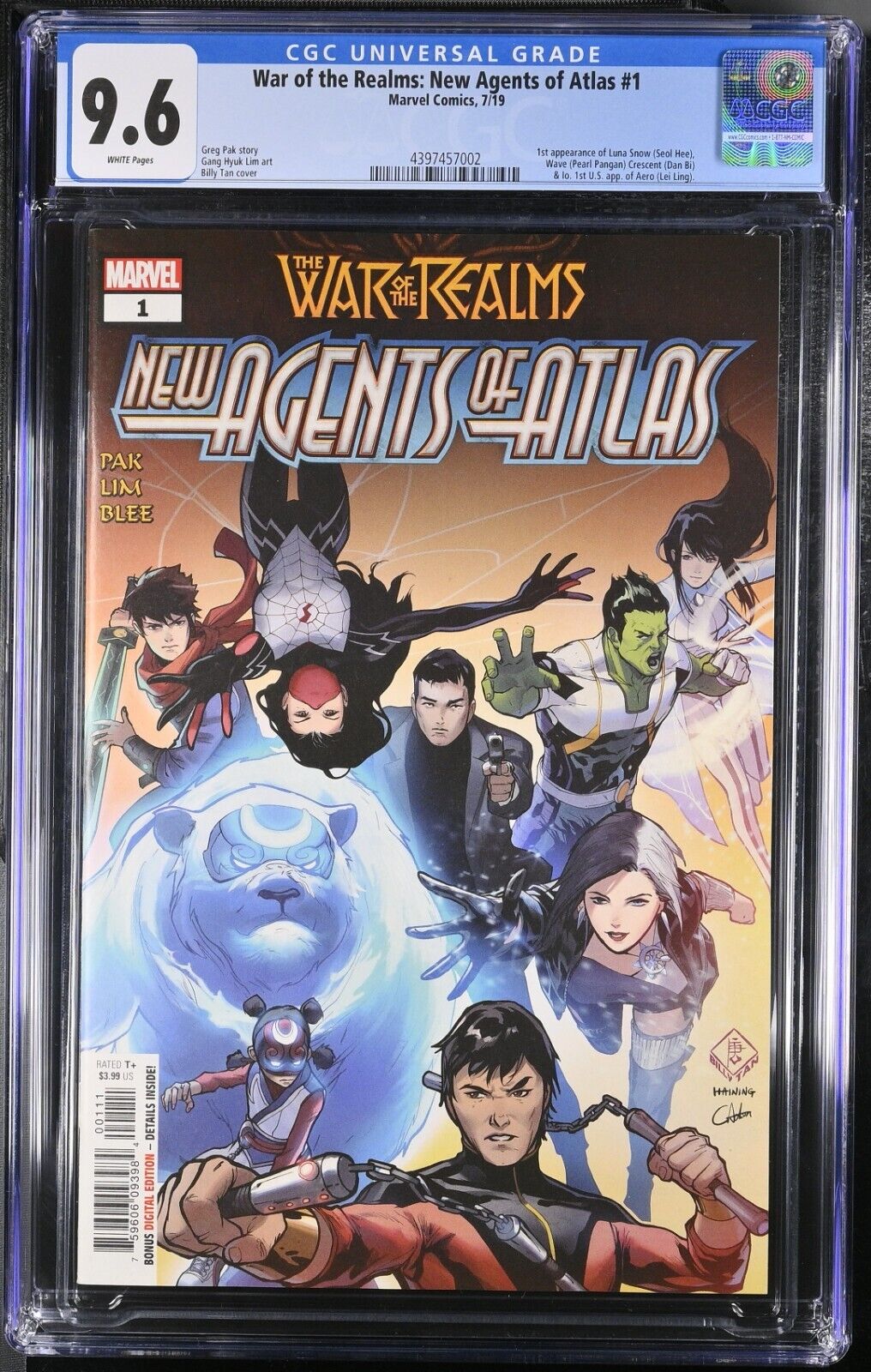 WAR OF THE REALMS NEW AGENTS OF ATLAS #1 CGC 9.6 FIRST APPEARANCE OF LUNA SNOW