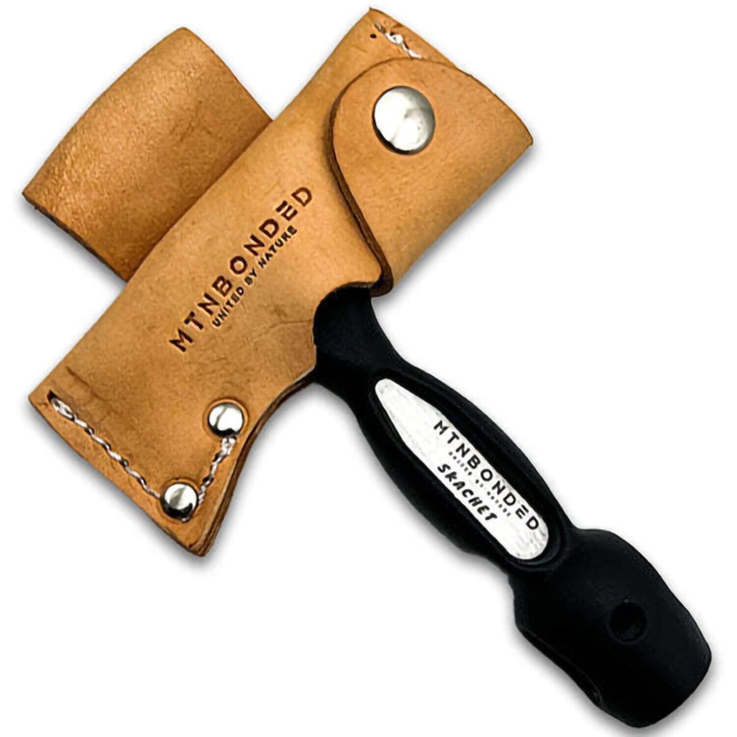 Vintage Skachet Survival Tool w/ Leather Sheath MTN Bonded Axe Head Multi-tool