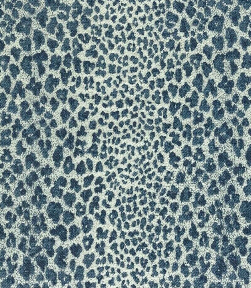 Nina Campbell All Over Leopard Spots Fabric- Bagatelle / Blue 0.50 yd NCF4223-05