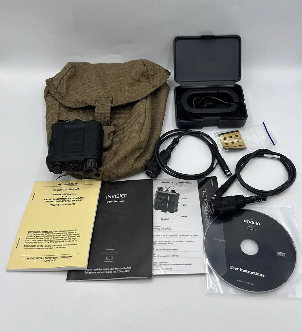 Invisio X50 TEA TACOPS Dual COMMS with X5 Headset surplus unissued 