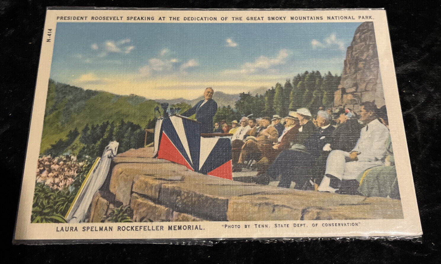 Pres. Roosevelt At Dedication of Great Smoky Mountains National Park Postcard
