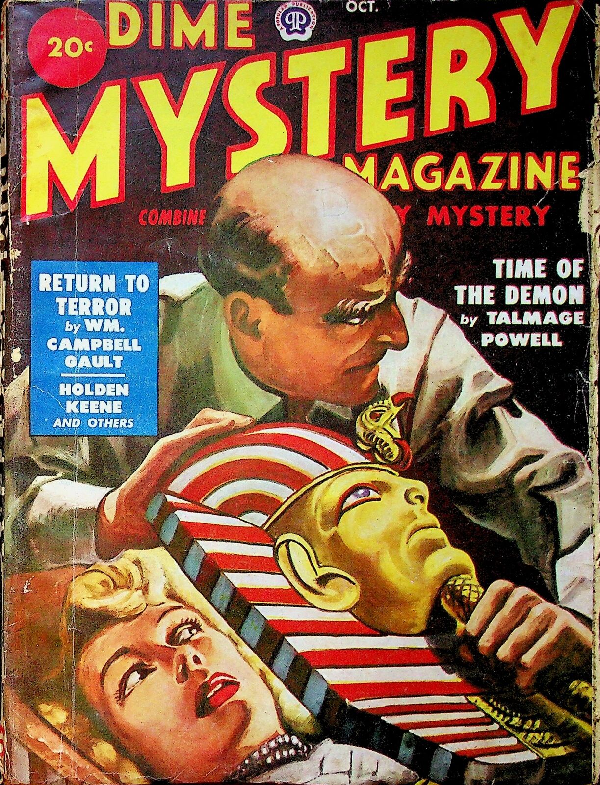 Dime Mystery Magazine Pulp Oct 1949 Vol. 39 #1 GD