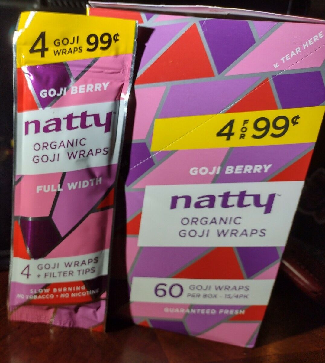 Natty Organic Herbal Flavored Papers Goji Berry 5/4ct packs