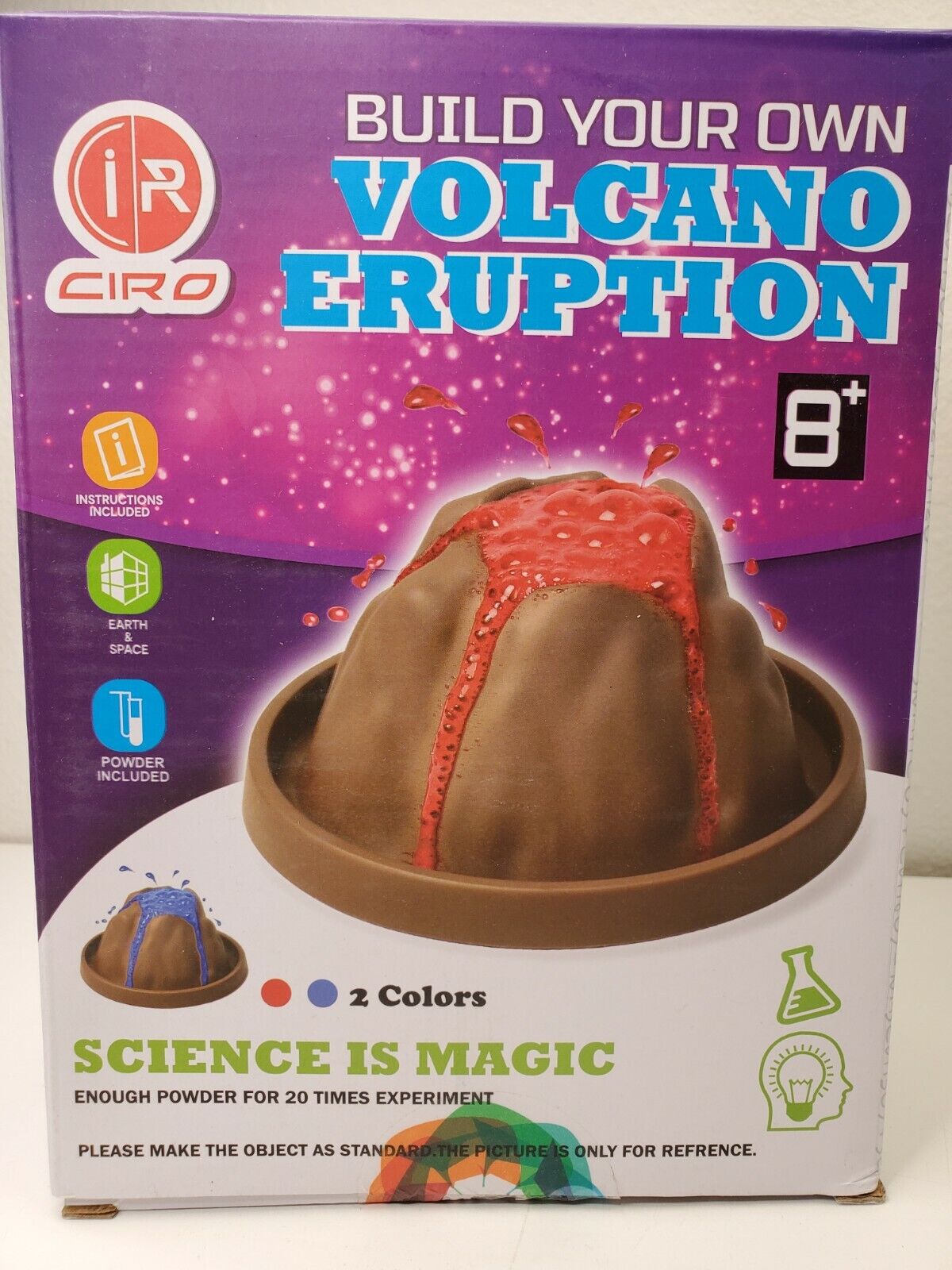 Volcano Science Kit, Over 20 Experiments & STEM Activities 2 Colors For Kids 