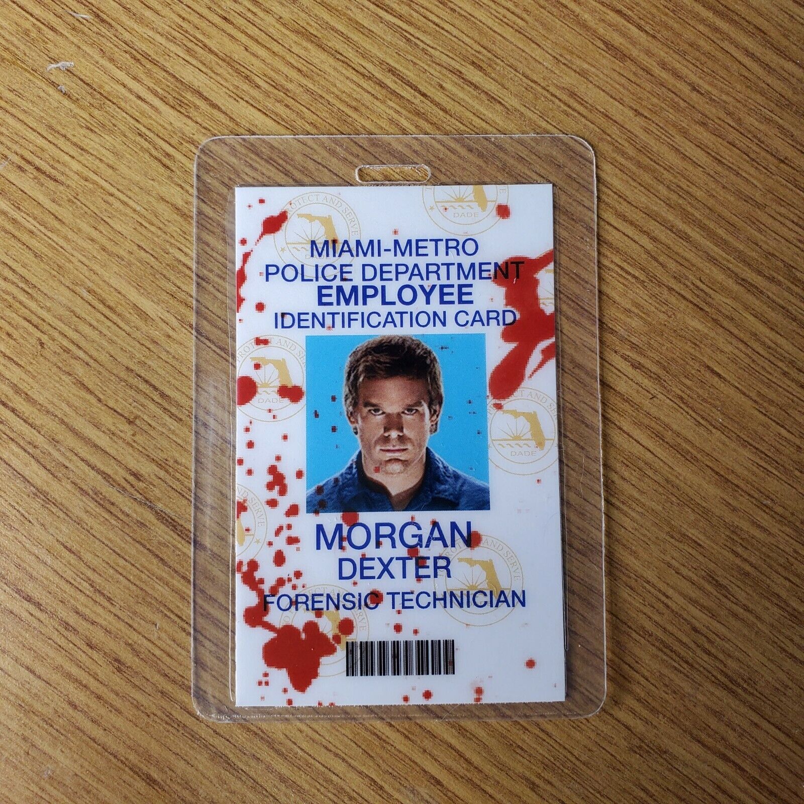 Dexter ID Badge-Forensics Examiner Morgan Dexter Bloody  costume cosplay 