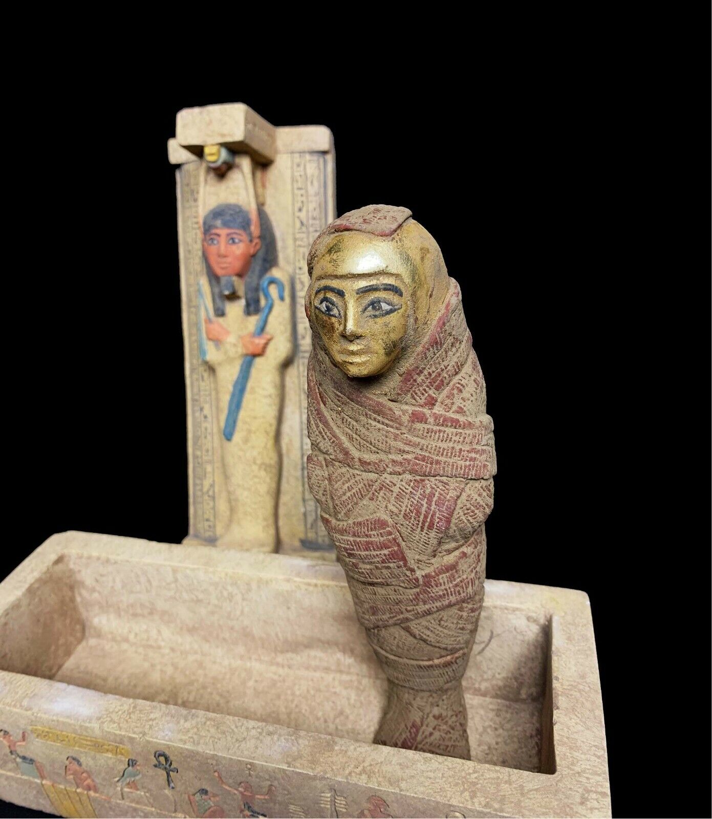 Vintage Egyptian secret tomb With Goddess Hathor of love and fertility Ushabti