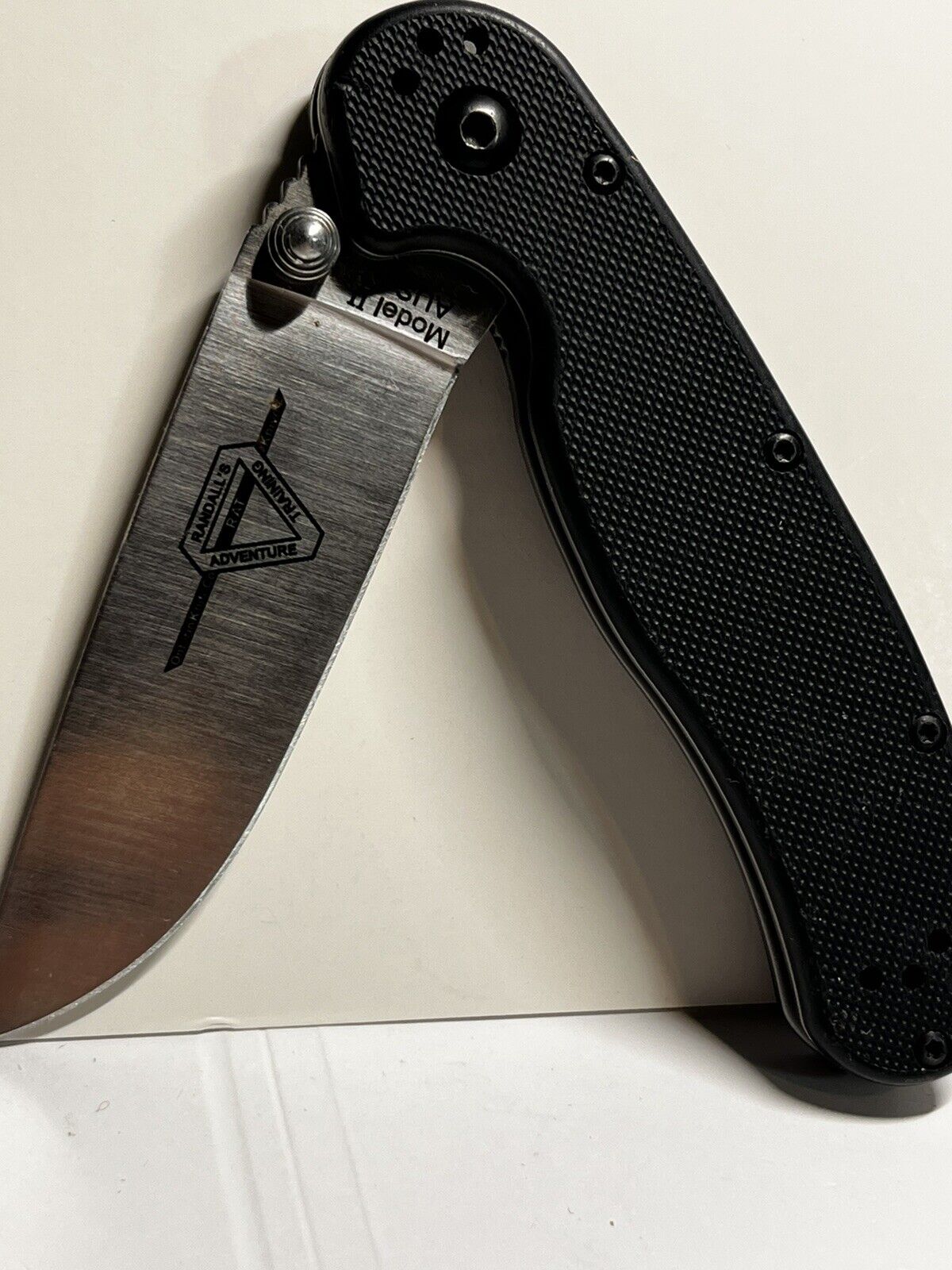 Knife 7” 1 Blade Sharp Knife W Clip Model AUS-8 Randall’s Rat Model II Ontario