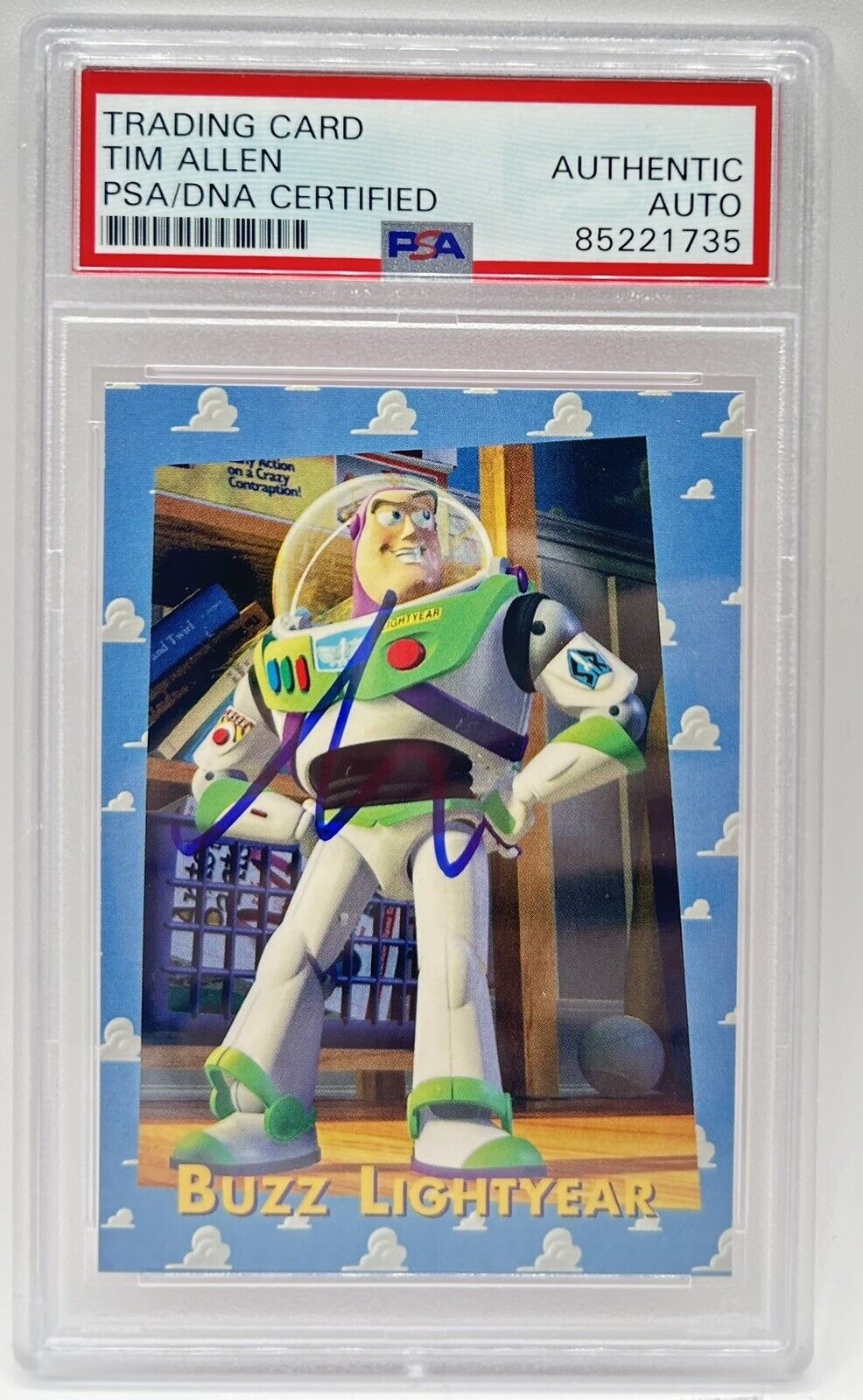 Tim Allen Signed 1995 Skybox Toy Story Buzz Lightyear #32 Card PSA/DNA Auto