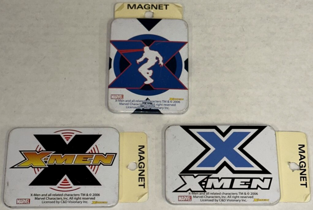 Vintage Marvel X Men Movie Show Figure Logo Magnet Lot Set x 3 C&D Vision 2006