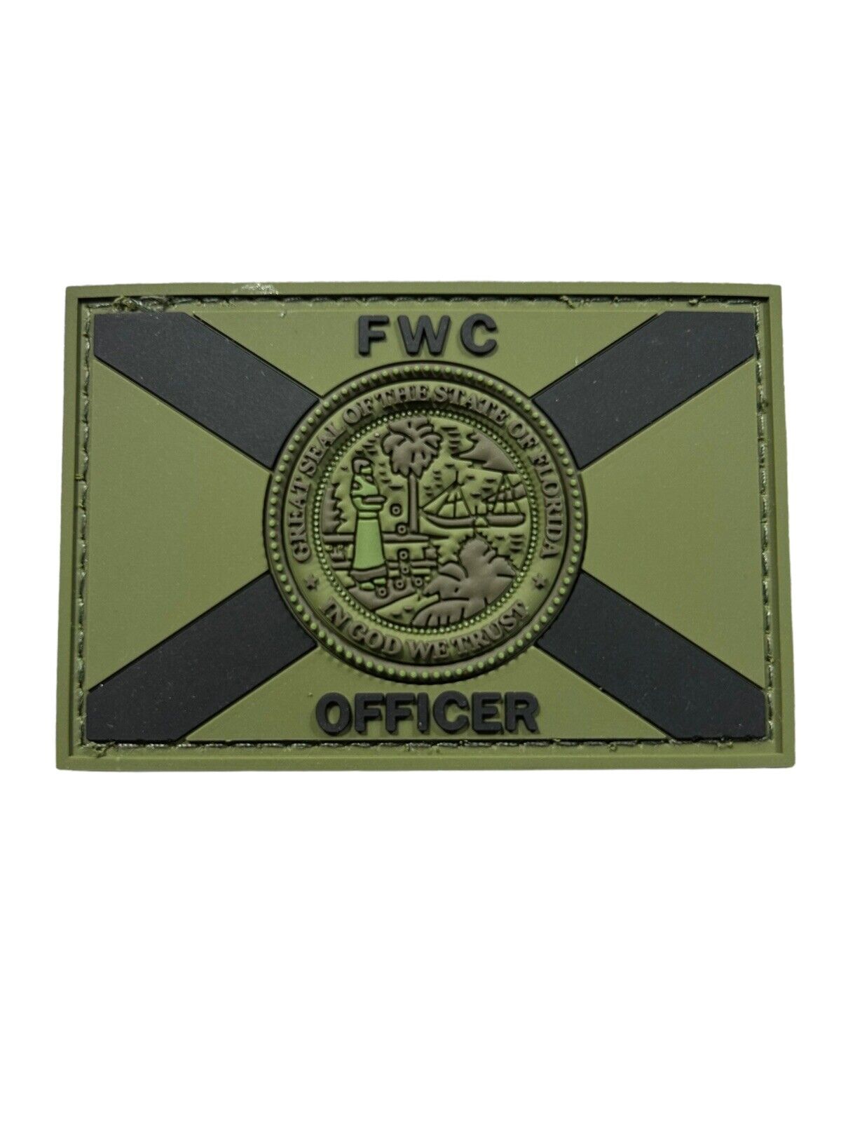 Florida Fish & Wildlife Conservation Commission PVC Hook & Loop Patch FWC Green