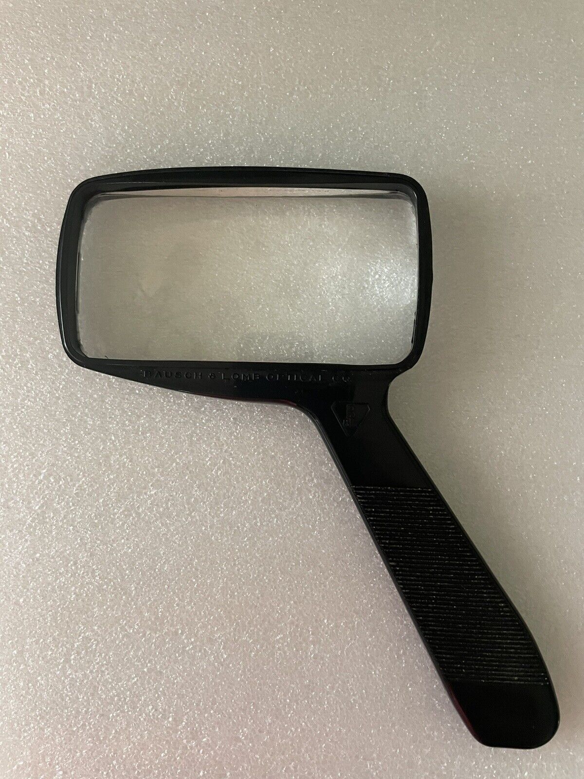 Vintage Bausch & Lomb Black Rectangular Handle Magnifier Magnifying Glass