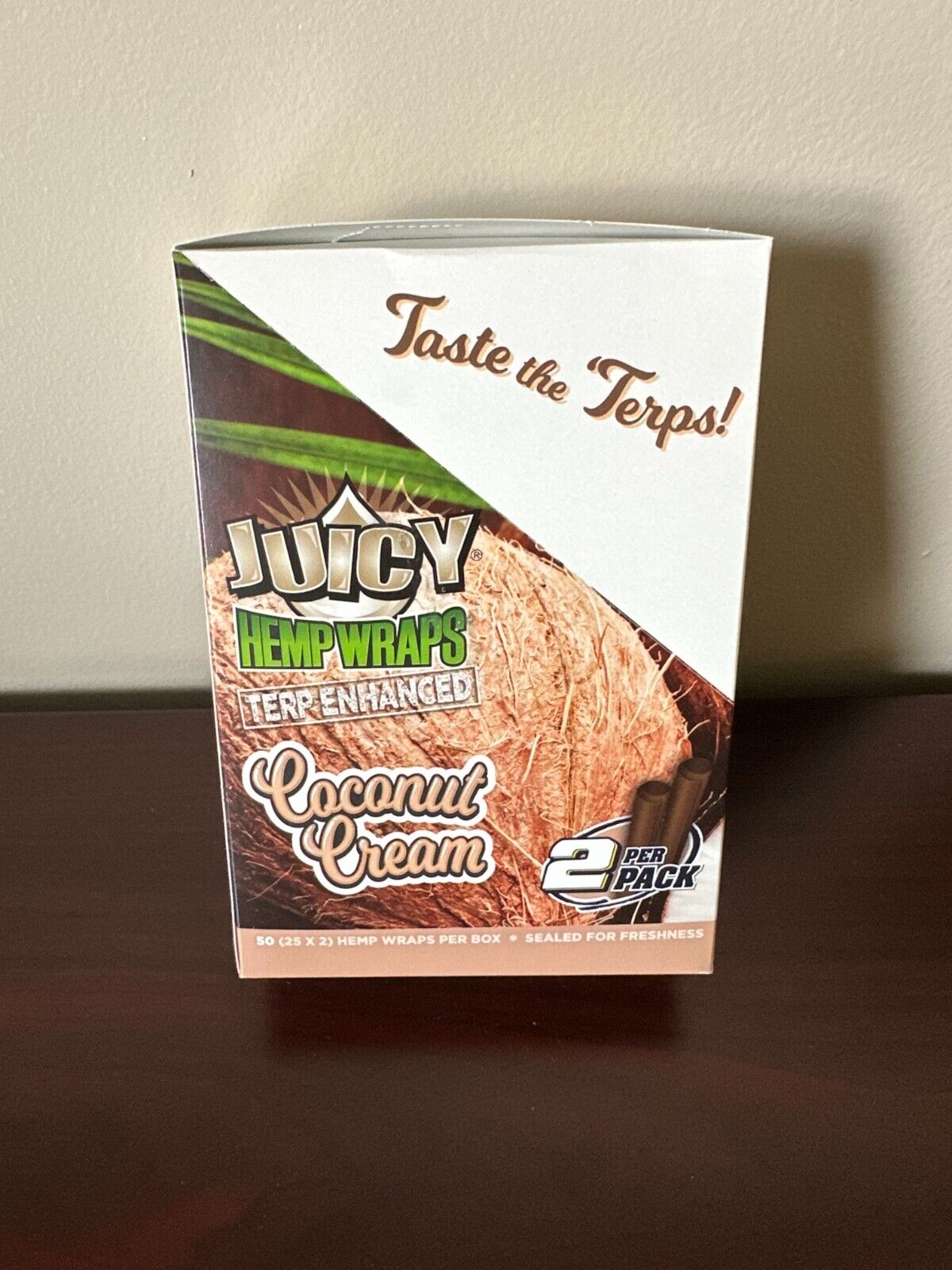Juicy Jays Coconut Cream  Wraps 25 Packs 50 Total Wraps Full Box
