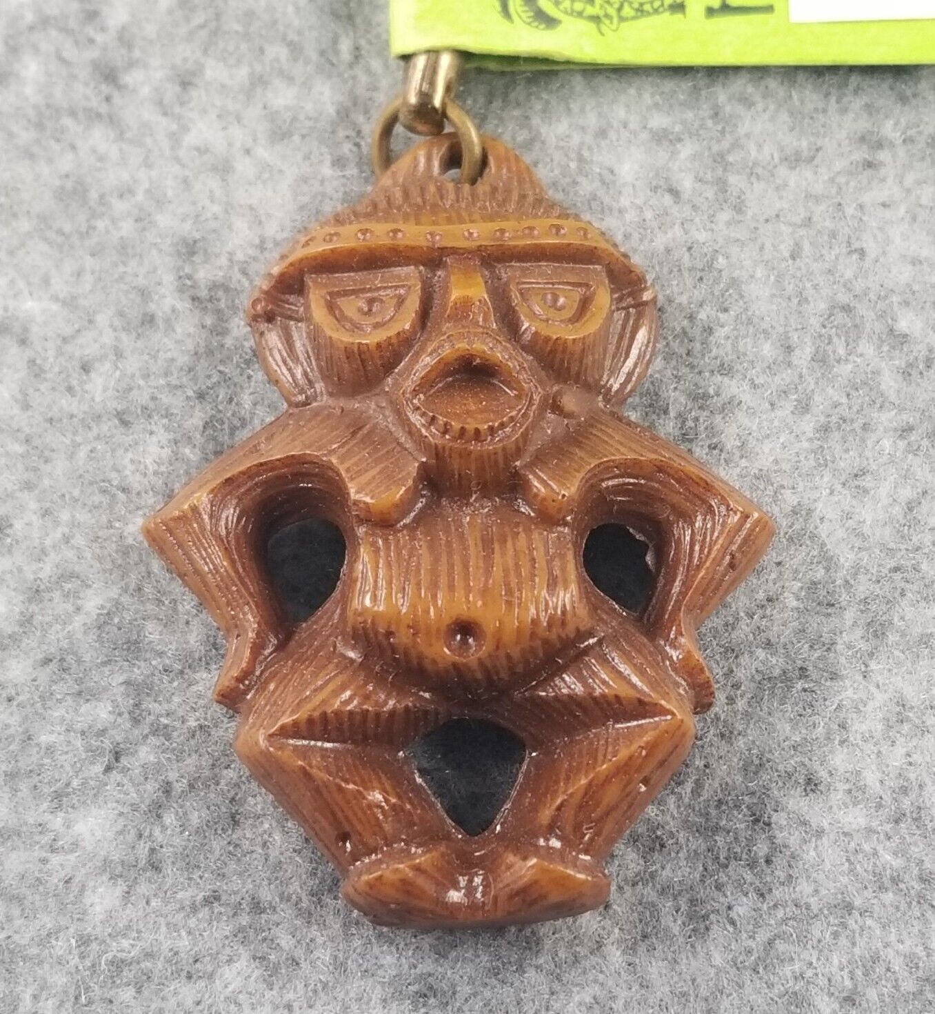 VTG Coco Joes Hawaii Tiki God of Diet Handcrafted Charm Keychain Souvenir