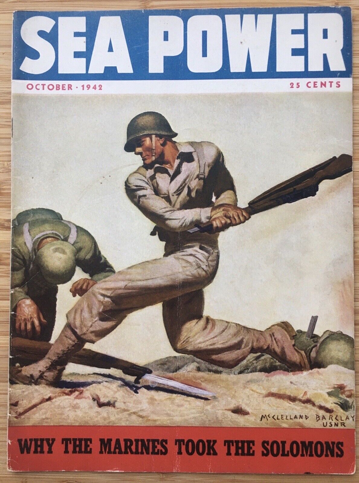 MAG: Sea Power 10/1942-McClelland Barclay cover art-war Marines 
