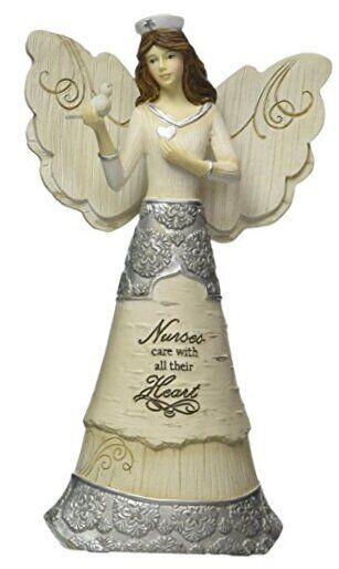 Elements Nurse Angel Figurine by Pavilion, 6-Inch, Holding Dove, Inscription 