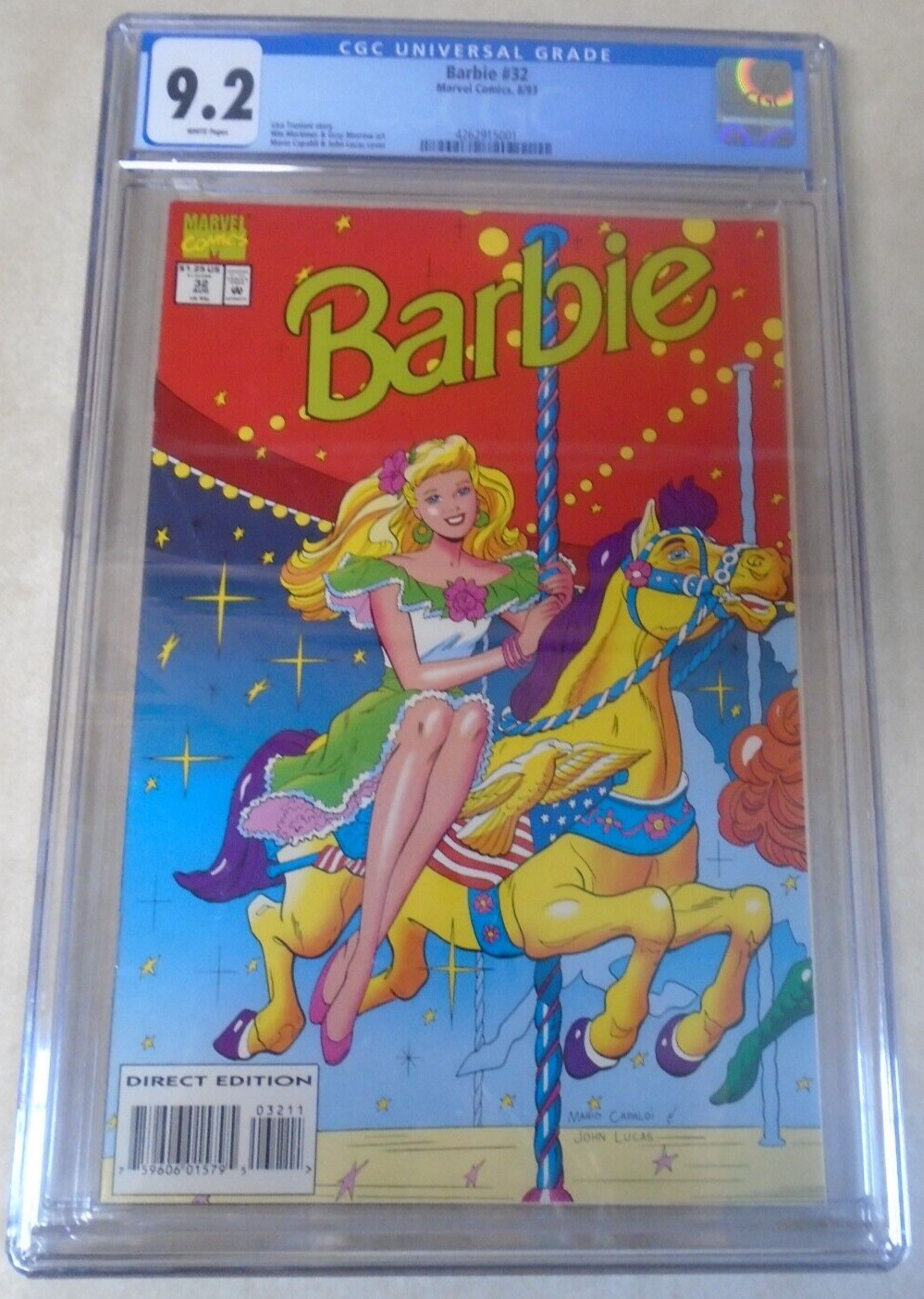 Barbie Issue #32 Comic Book. CGC Graded. Marry Go Round. Marvel 1993