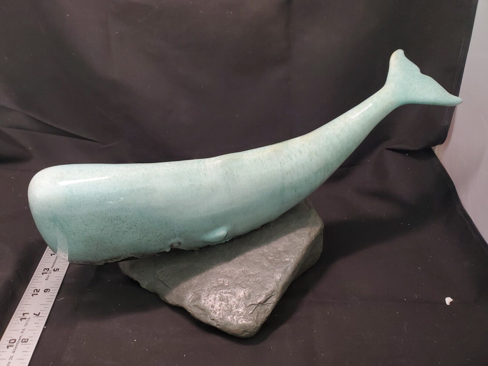 Maigon Daga Art Pottery Sperm Whale Vintage Signed Statue Excellent Condition