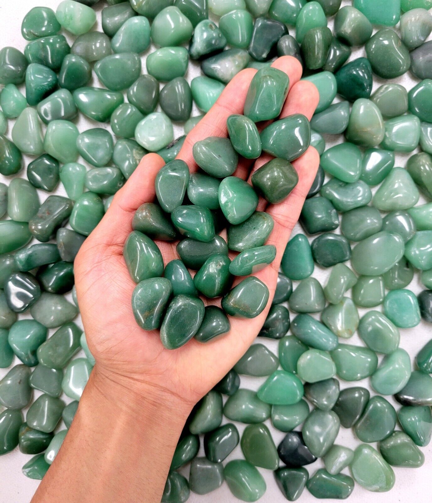 Bulk Tumbled Green Aventurine Crystals 1/2 inch to 1 inch Natural Healing Stones