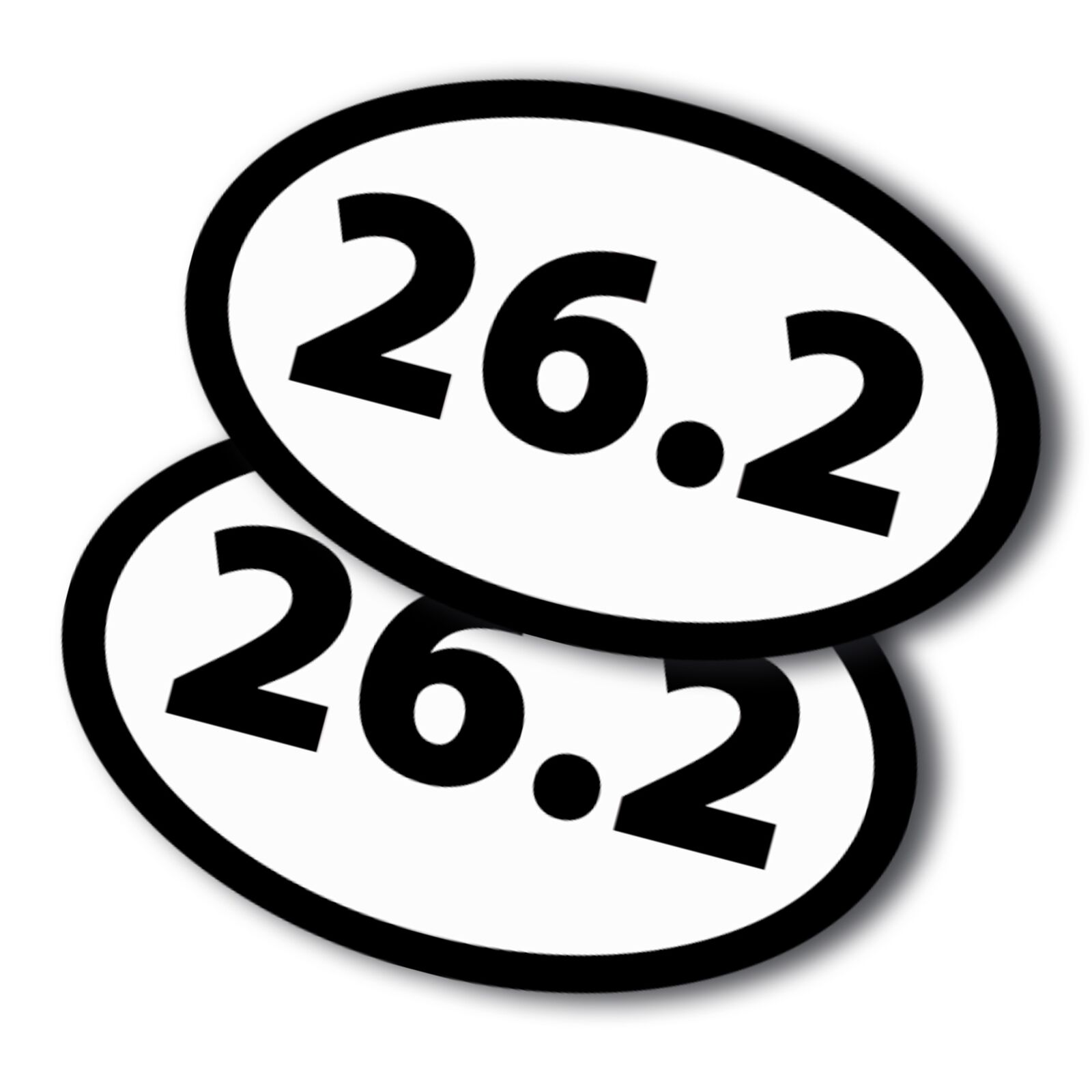 26.2 Marathon Black Oval Runner Adhesive Decal Sticker, 2 Pack, 5.5x3.5 Inch